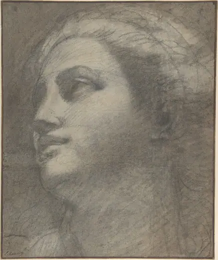 Head of a Woman Looking to Upper Left by Annibale Carracci