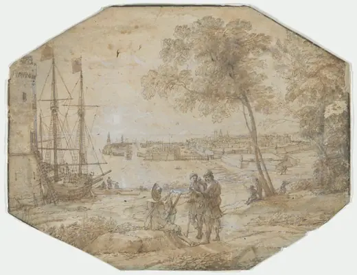 Coast Scene with a View of Civitavecchia by Claude Lorrain