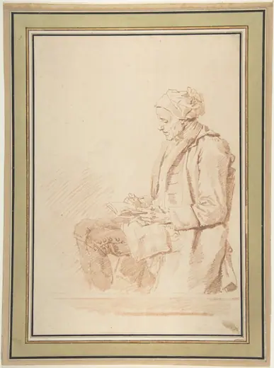 Seated Man Reading by Jean Honoré Fragonard