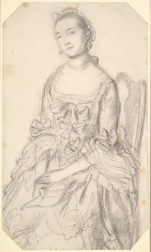 Portrait of a young woman seated by Thomas Gainsborough