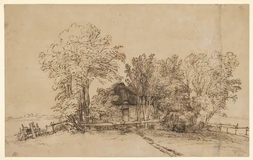 Cottage among Trees by Rembrandt