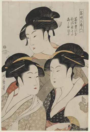 Three Beauties of the Present Day by Kitagawa Utamaro